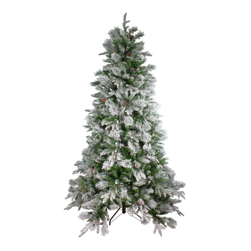 7.5' Flocked Mixed Colorado Pine Artificial Christmas Tree - Unlit - N/A