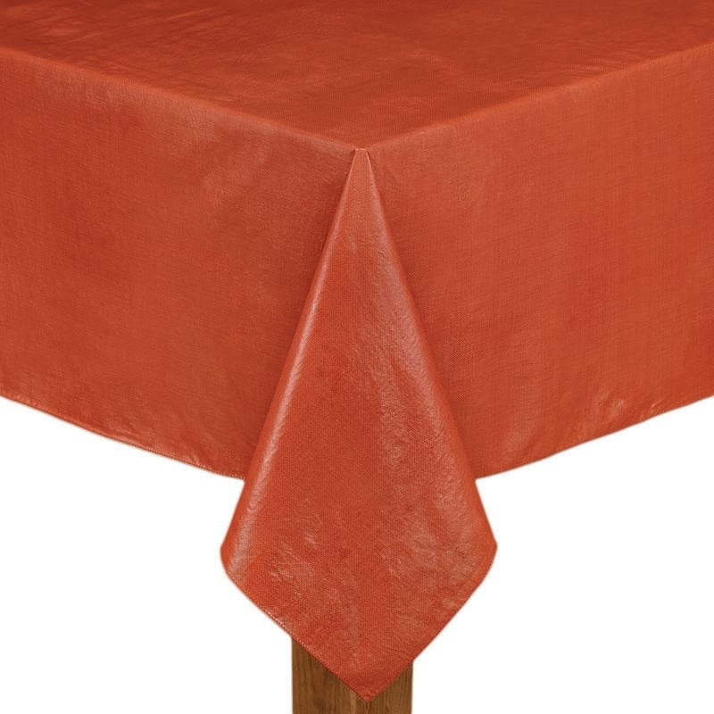 Café Deauville Vinyl Table Cloth - 52X52 - Burnt Orange