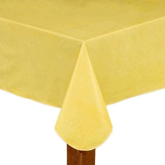 Café Deauville Vinyl Table Cloth - 70 Round - Yellow