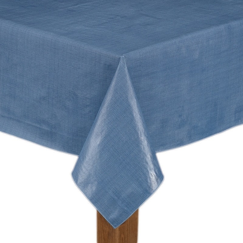 Café Deauville Vinyl Table Cloth - 60 Round - Chambray