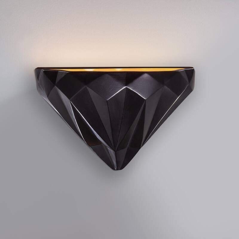 Carson Carrington Sallabergen Geometric 1-light Matte Black and Champagne Wall Sconce