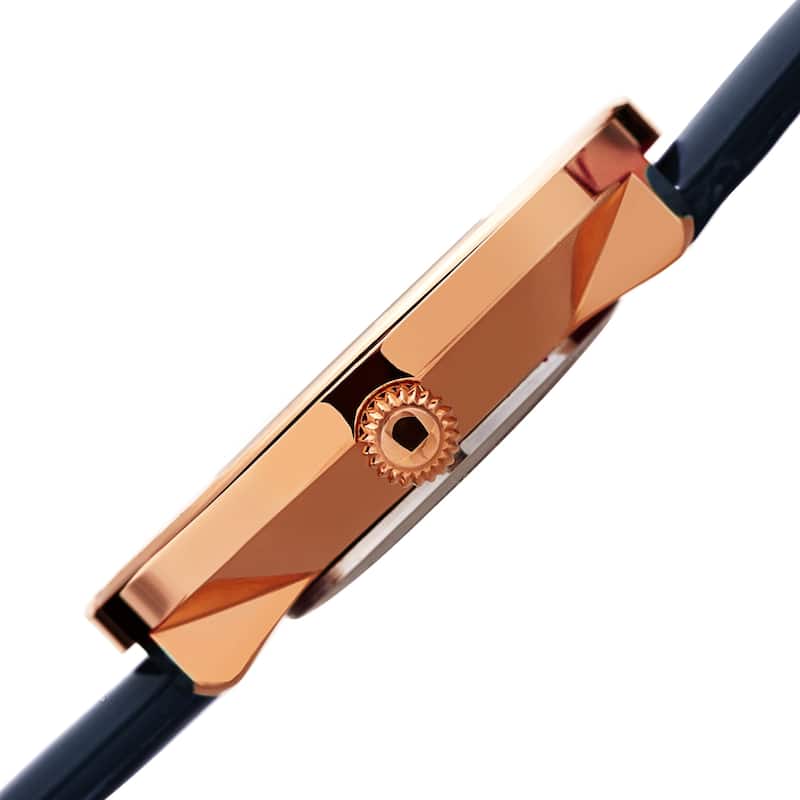 Burgi Women's Quartz Swarovski Crystal Disc Genuine Leather Strap Bracelet