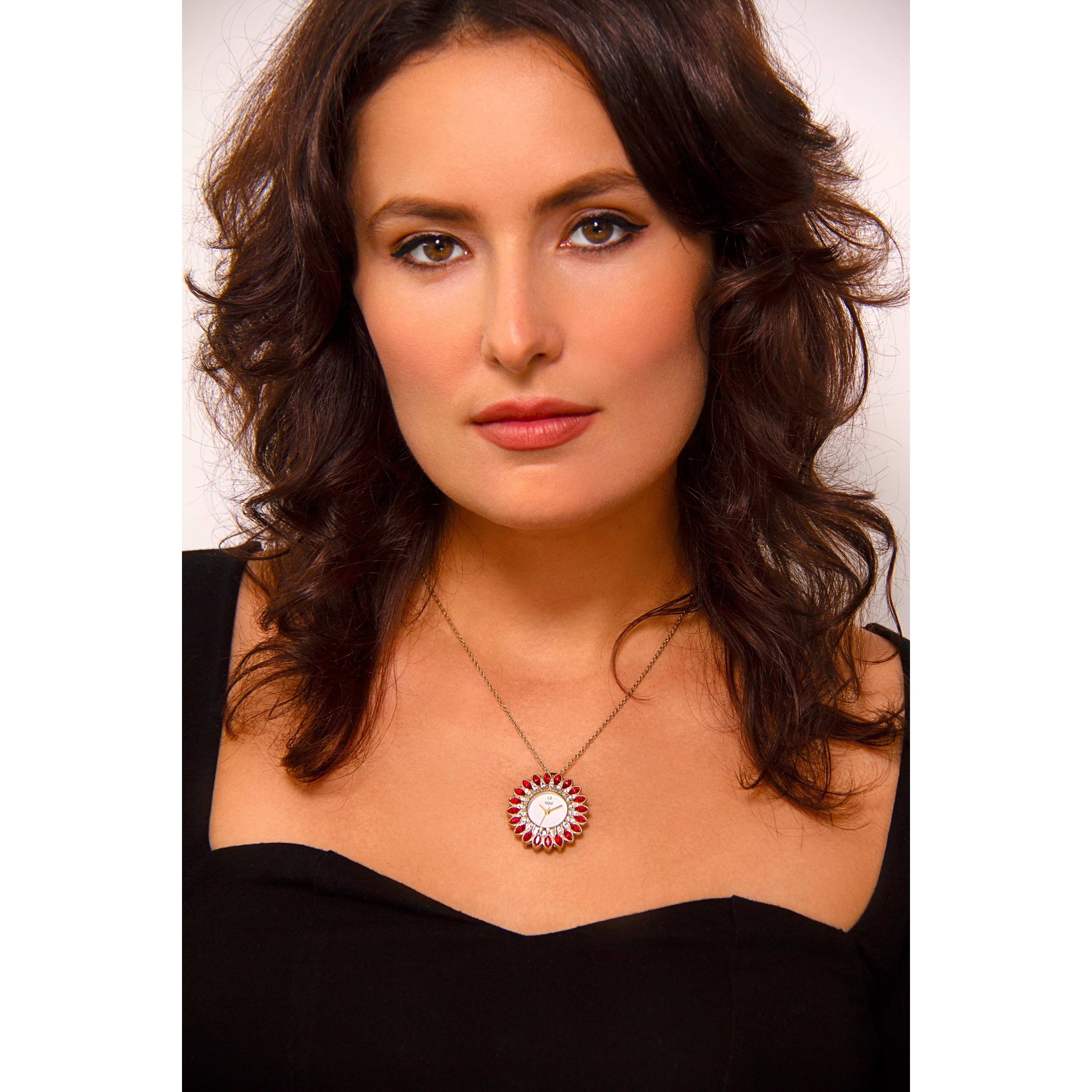 Burgi Women's Quartz Interchangable Leather Strap Watch and