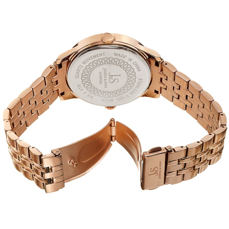 Joshua & Sons Men's Quartz Dual Time Stainless Steel Bracelet Watch