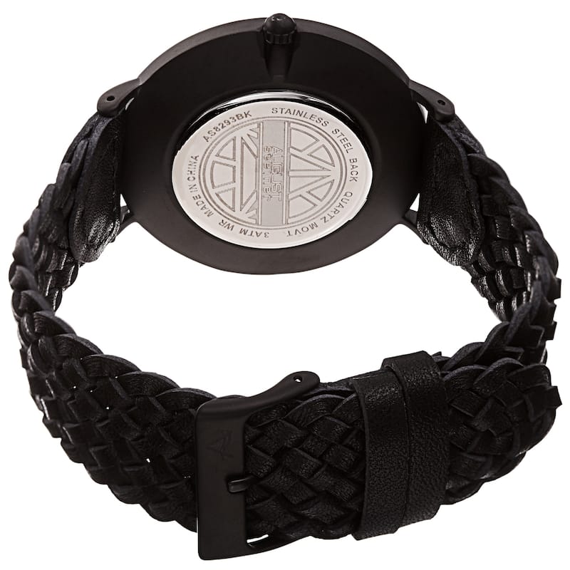 August Steiner Men's Quartz Date Braided Leather Strap Watch