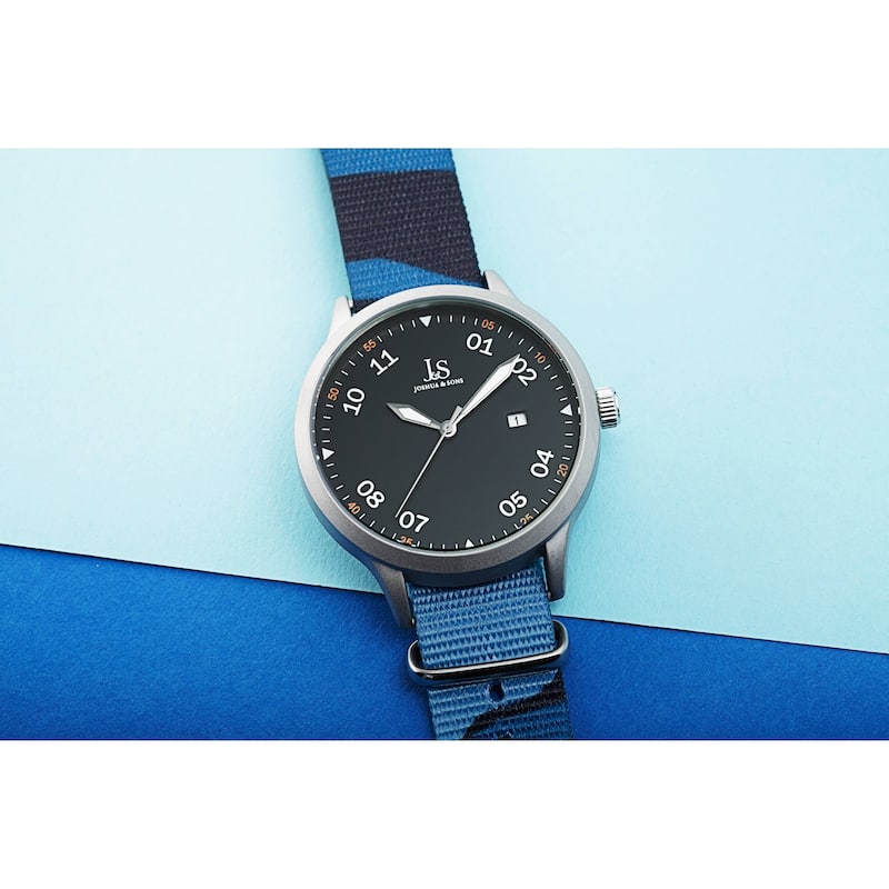 Joshua & Sons Men's Quartz Date Camouflage Strap Watch