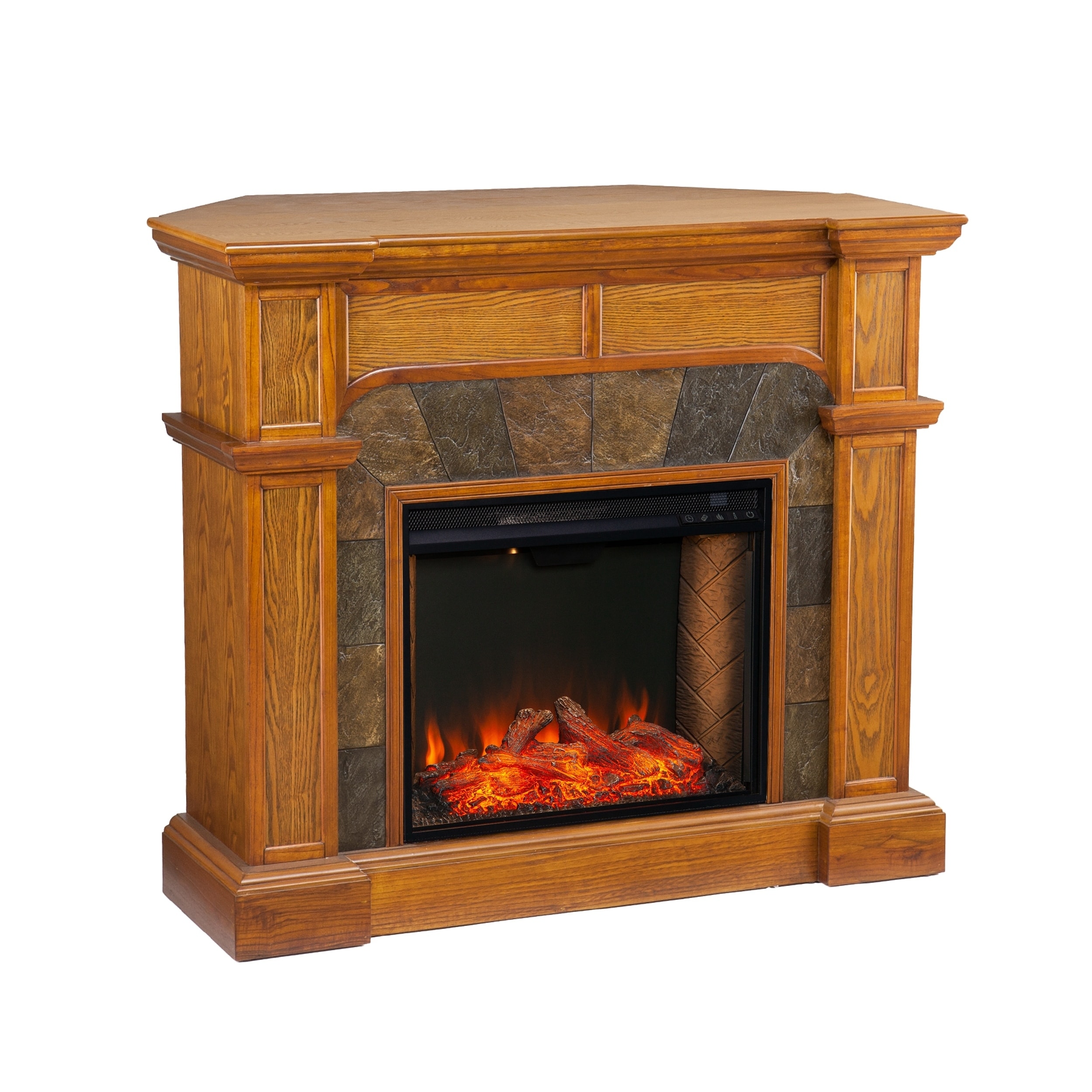 SEI Furniture Cabato Transitional Brown Alexa Enabled Fireplace with Faux  Stone On Sale Bed Bath  Beyond 29715966