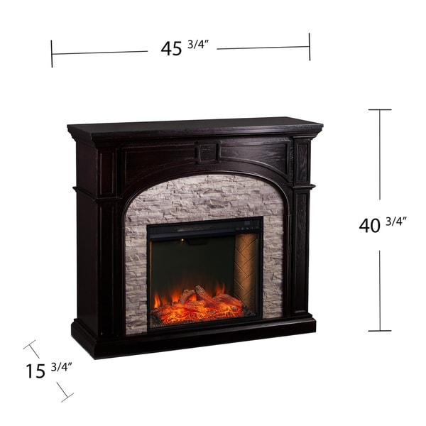 Copper Grove Thea Transitional Black Wood Alexa Enabled Fireplace - N/A ...