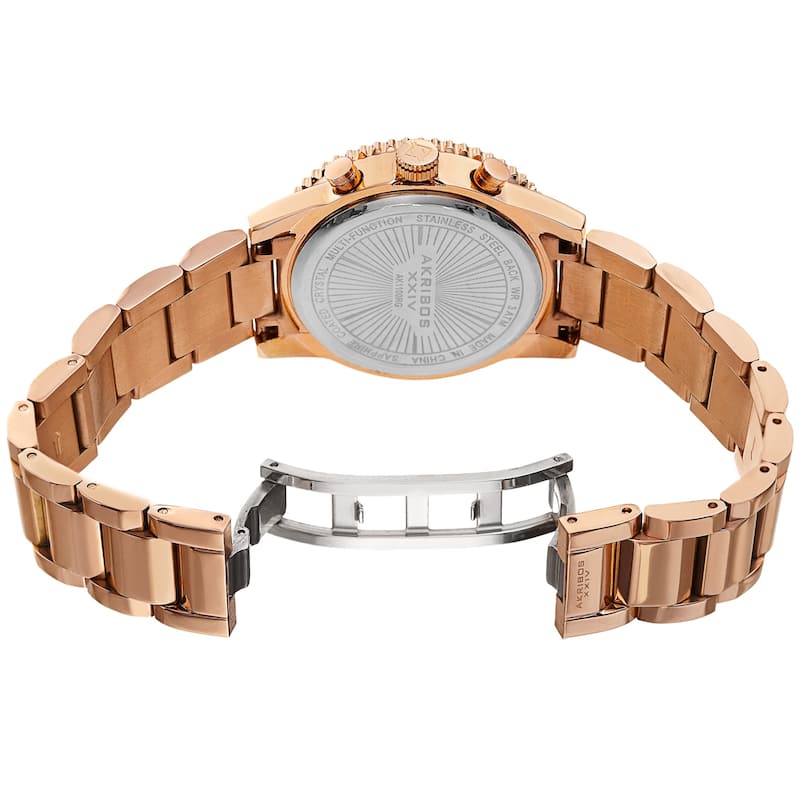Akribos XXIV Women's Quartz Day of Week Calendar Stainless Steel Link Watch