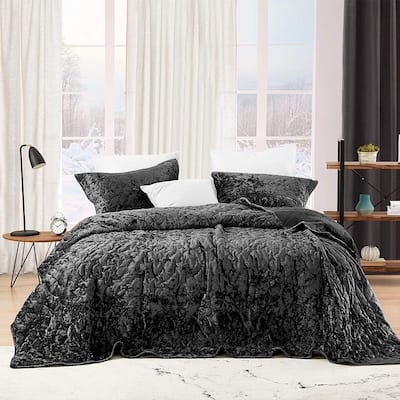Bare Bottom Velvet Crush Quilt - Pewter