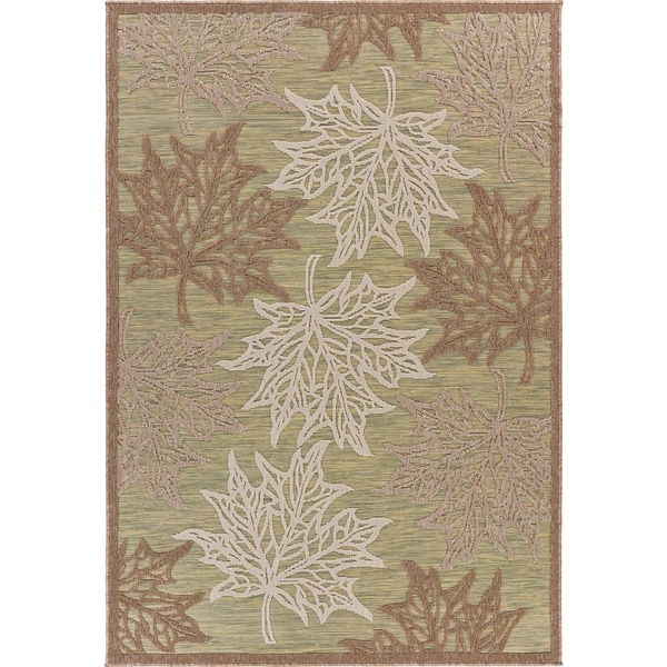 Maple Leaf Botanical Indoor/Outdoor Rug - 7'9" x 9'9"