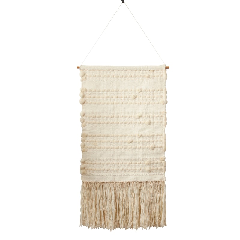 Textured Woven Wall Hanging With Braided Design