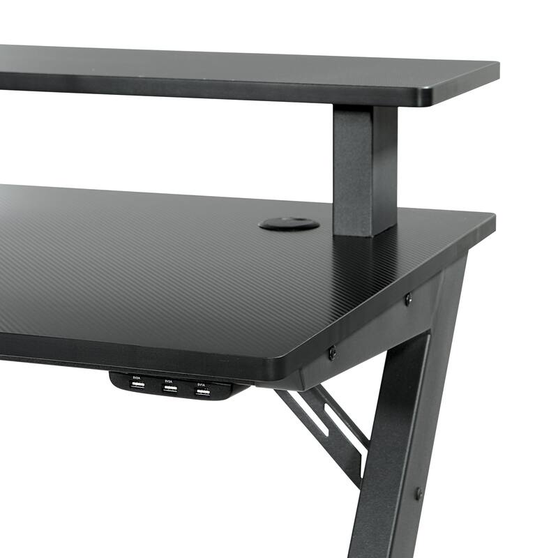 Alpha Battlestation Gaming Desk, Black