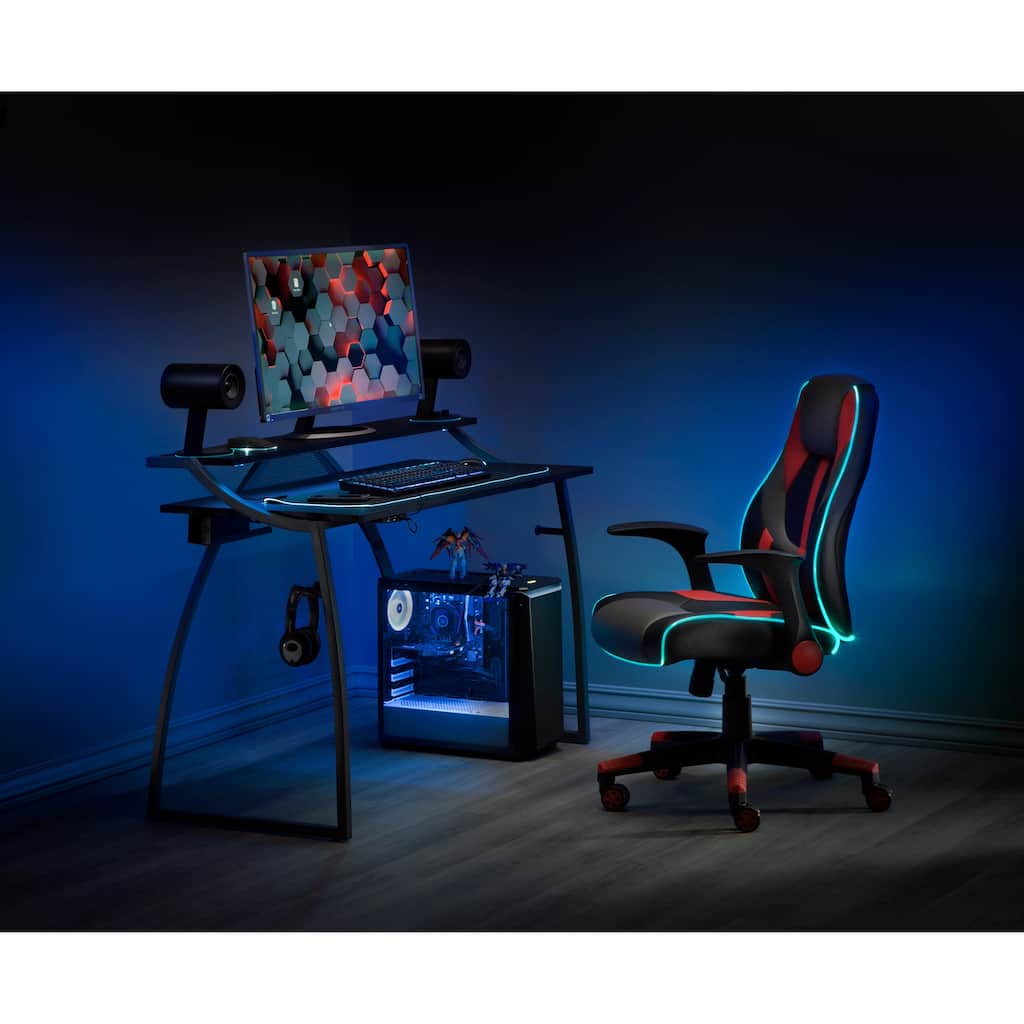 Alpha Battlestation Gaming Desk, Black