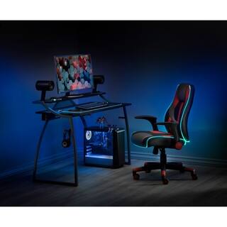 OSP Home Furnishings Alpha Battlestation Gaming Desk, Black