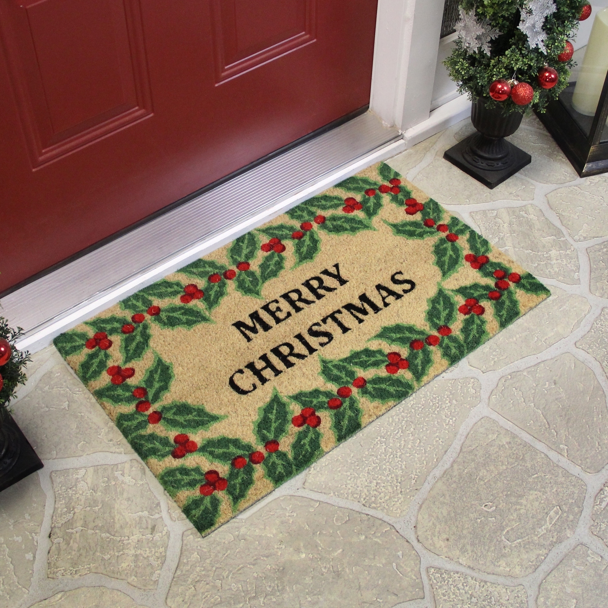 Waterhog Merry Christmas 20x30 Door Mat - Red