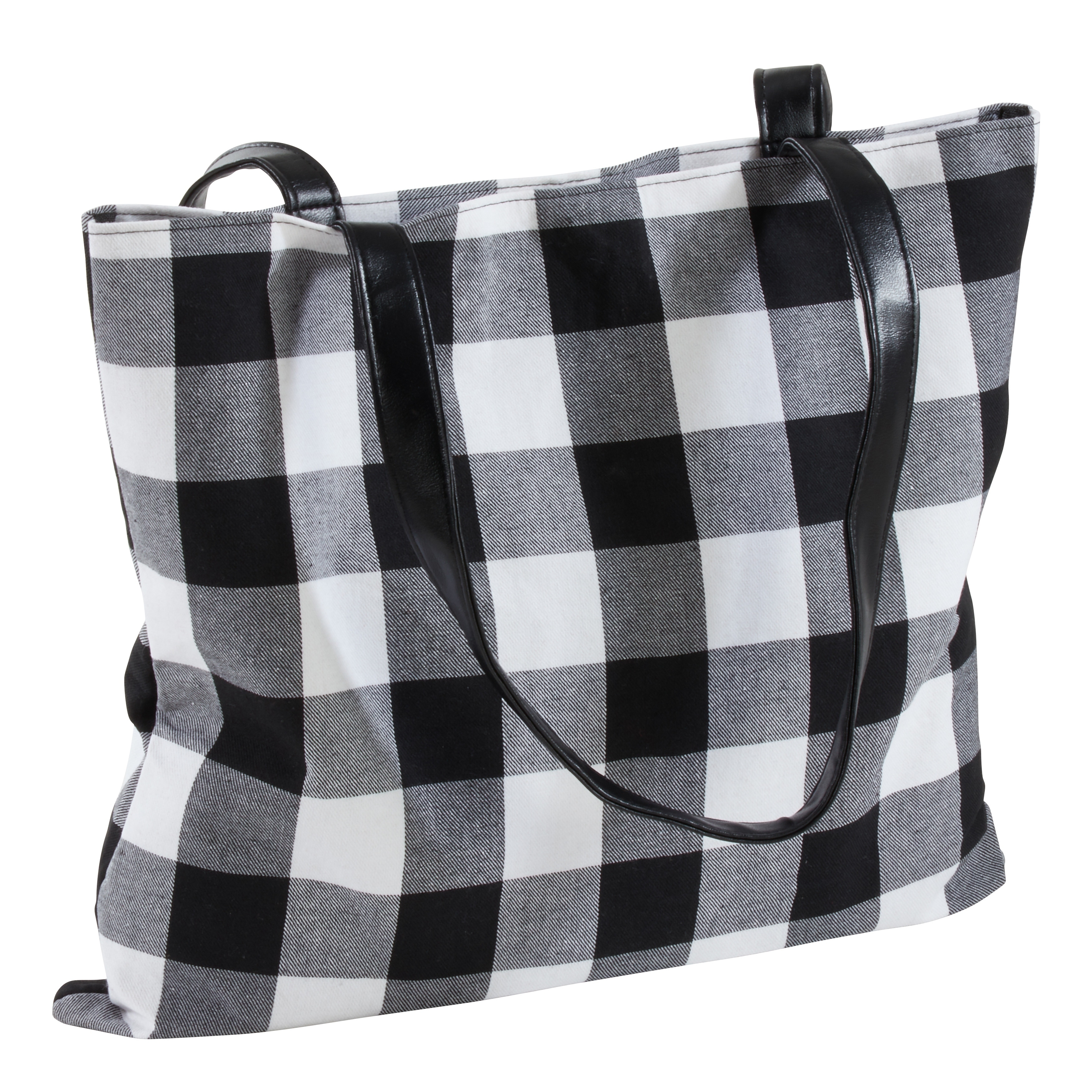 buffalo plaid tote bag