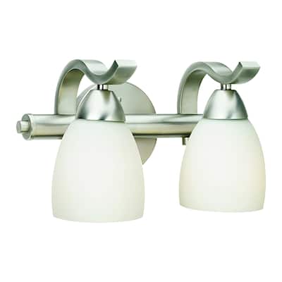 Stanley 2-Light Brushed Nickel Bath Light