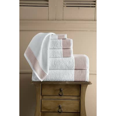 Joyce Turkish Combed Cotton Bath Towel Set - Bathroom Towels Set of 6