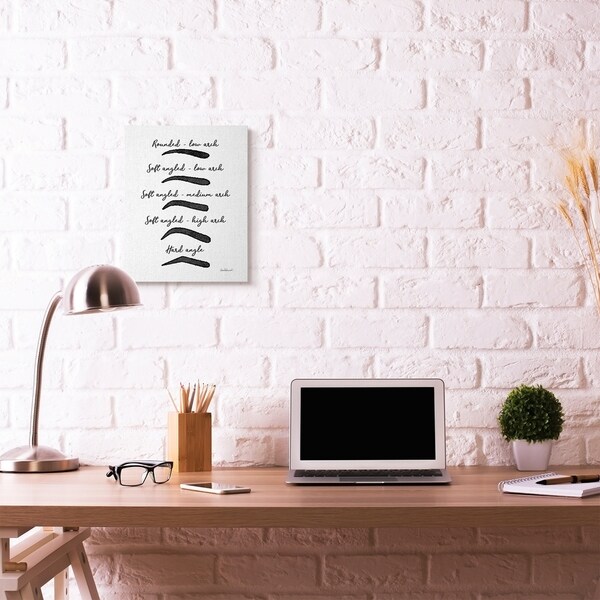 Stupell Industries Fashion Designer Makeup Eyebrow Chart Watercolor Canvas Wall Art, Proudly Made in USA