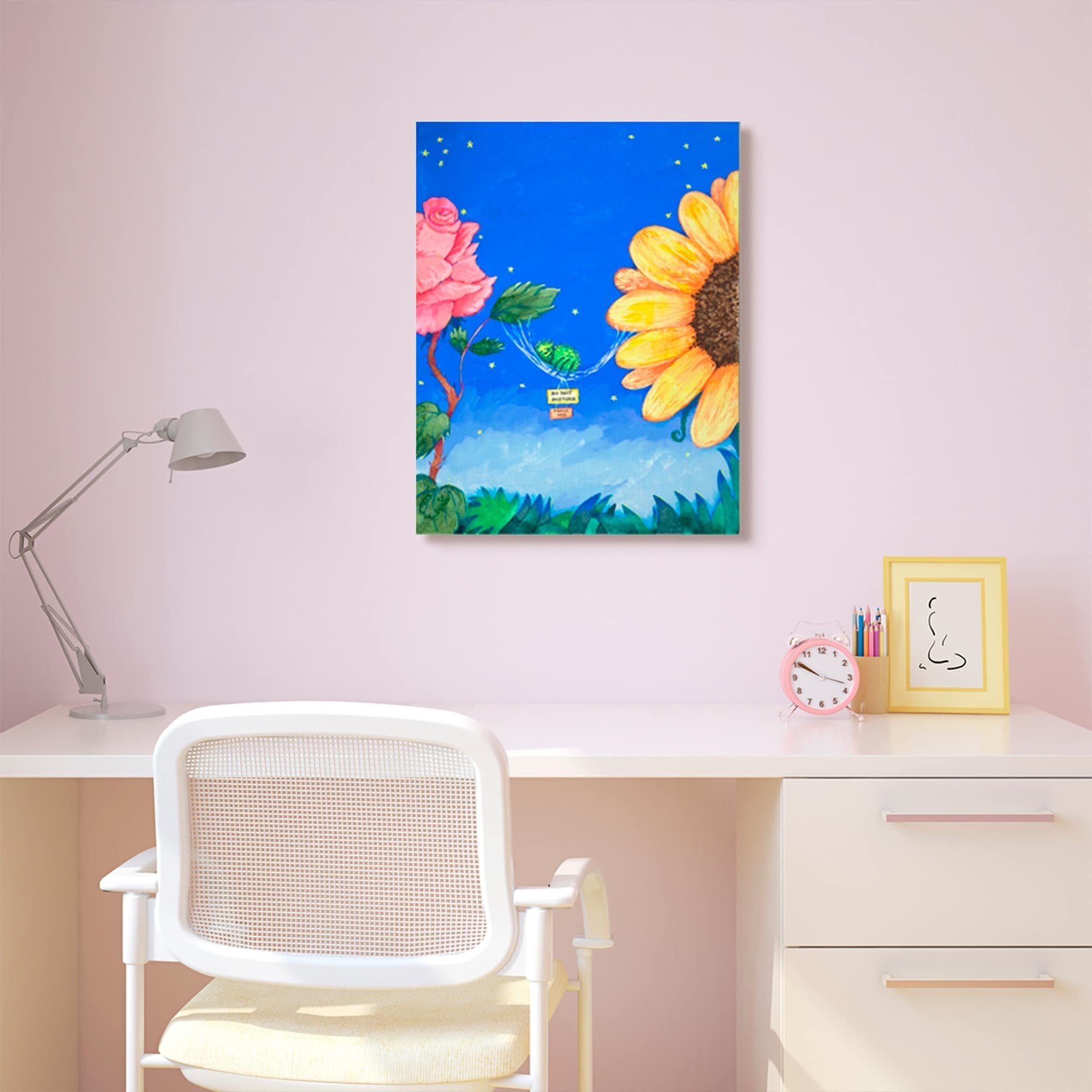 Shop The Kids Room By Stupell Sleepy Spider Flowers Blue Kids Nursery Painting Canvas Wall Art Proudly Made In Usa Overstock 29717547