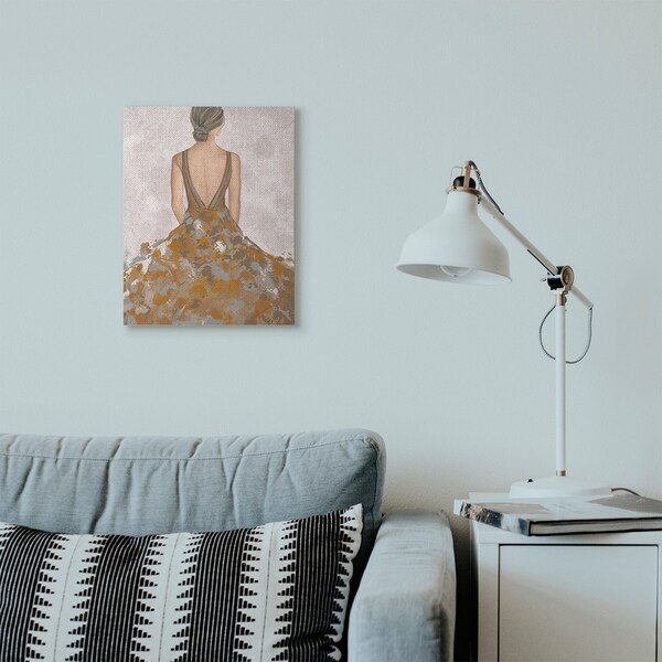 Stupell Industries Ballerina Woman Brown Grey Painting Canvas Wall Art, Proudly Made in USA