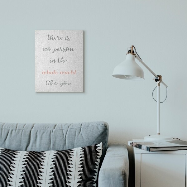 Stupell Industries No Person Like You Family Home Pink Inspirational Word Design Canvas Wall Art, Proudly Made in USA