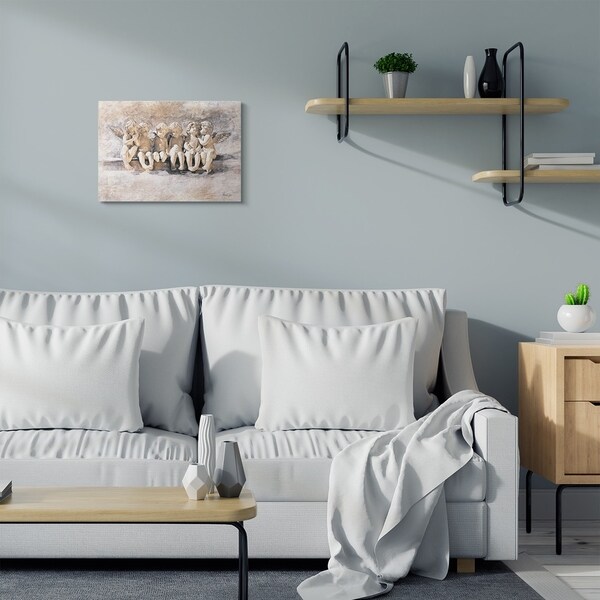 Stupell Industries Angels Chatting Religious Neutral Grey Painting Canvas Wall Art, Proudly Made in USA