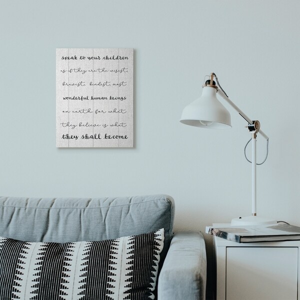 Stupell Industries Speak To Your Children Family Kids Home Inspirational Canvas Wall Art, Proudly Made in USA