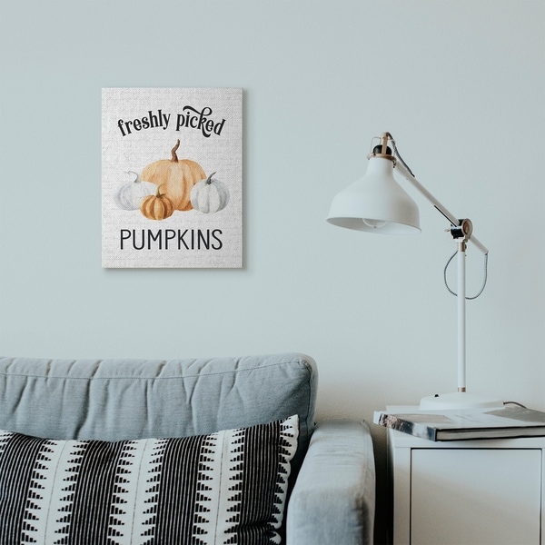 Stupell Industries Freshly Picked Pumpkins Autumn Fall Seasonal Design Canvas Wall Art, Proudly Made in USA