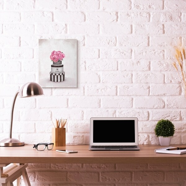 Stupell Industries Fashion Flower Box Stack Pink Painting Canvas Wall Art, Proudly Made in USA