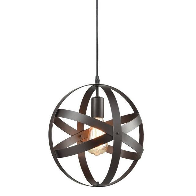 Gilli Industrial Vintage Spherical Pendant Light Metal Globe Downlight Chandelier - Oil-Rubbed Bronze