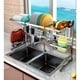 preview thumbnail 6 of 7, 34in. Stainless Steel Dish Drying Rack Over Kitchen Sink, Dishes and Utensils Drying Shelf, Kitchen Storage Countertop Organizer
