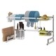 preview thumbnail 1 of 7, 34in. Stainless Steel Dish Drying Rack Over Kitchen Sink, Dishes and Utensils Drying Shelf, Kitchen Storage Countertop Organizer N/A