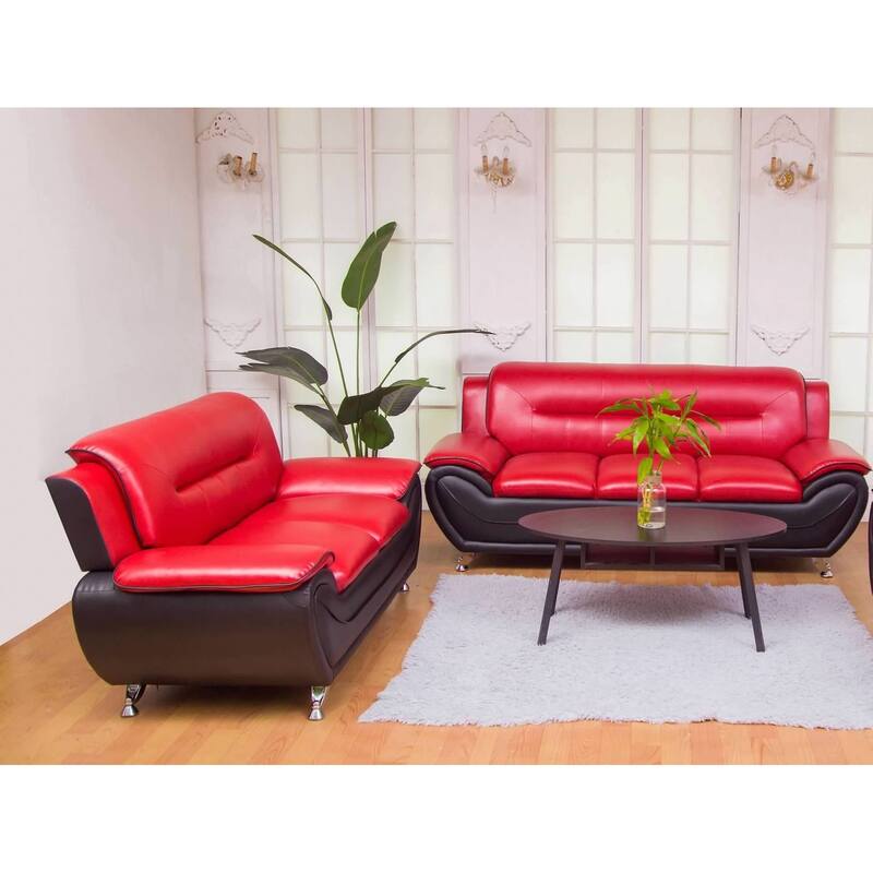 Greatime Latherette Three Seats Modern Sofa