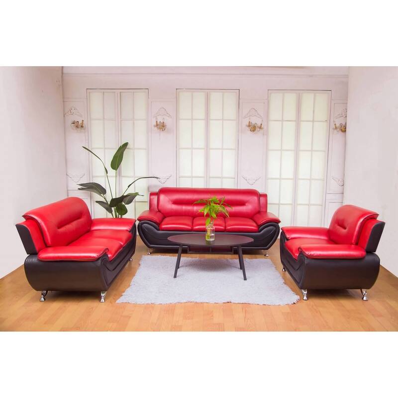 Greatime Latherette Three Seats Modern Sofa