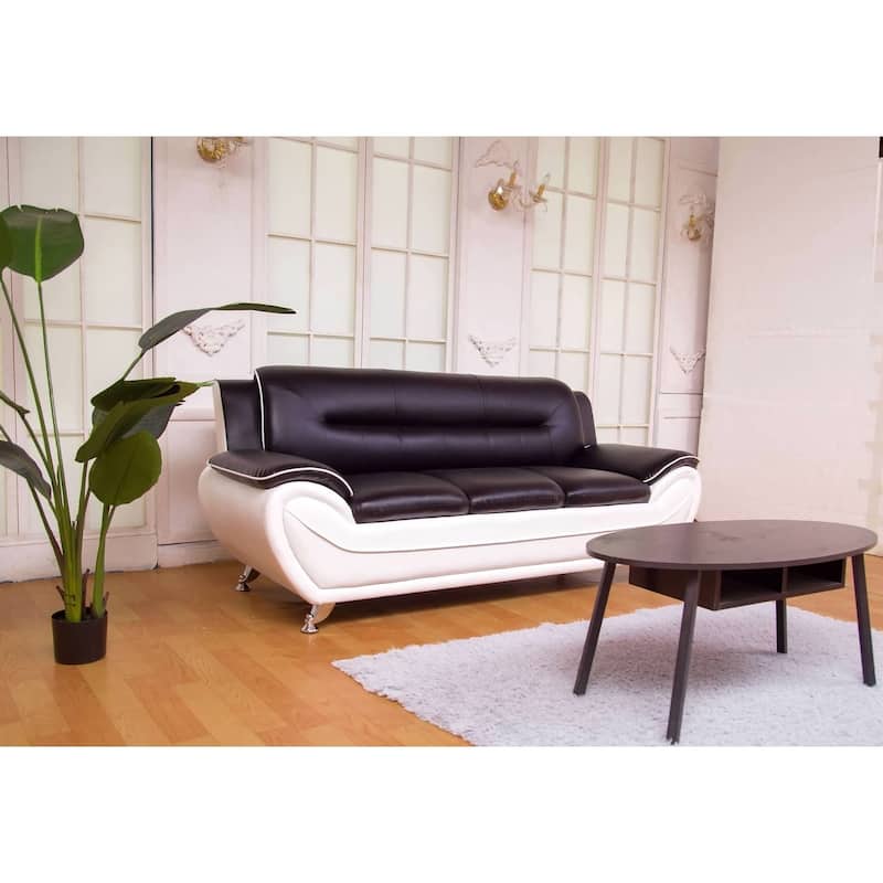 Greatime Latherette Three Seats Modern Sofa