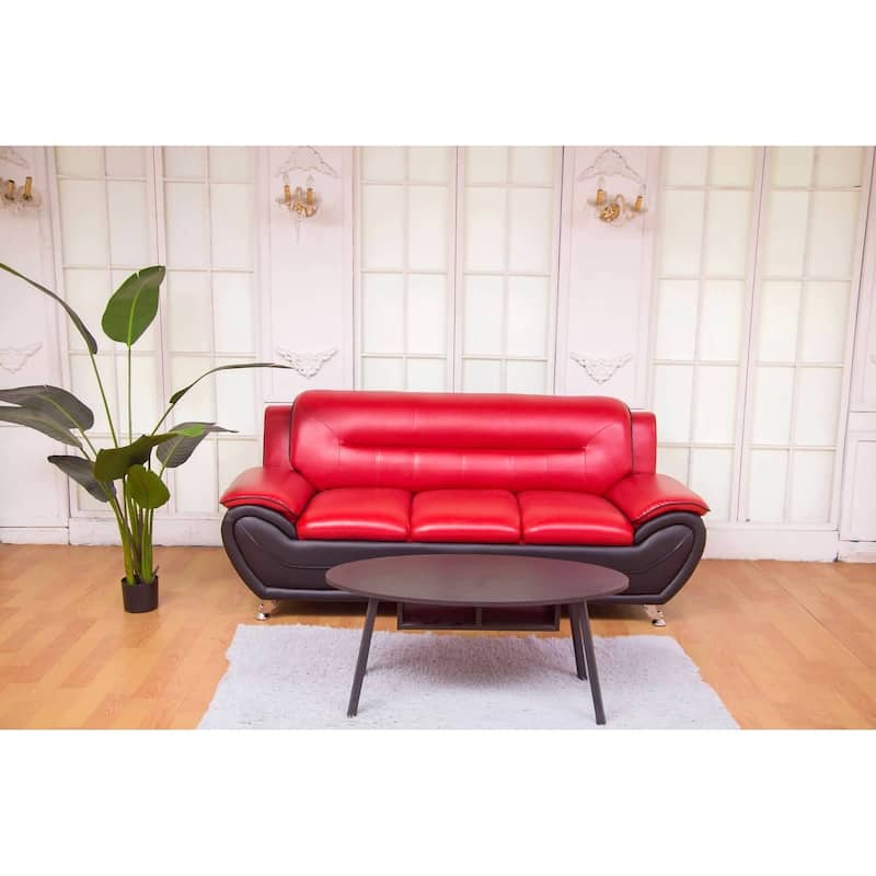 Greatime Latherette Three Seats Modern Sofa