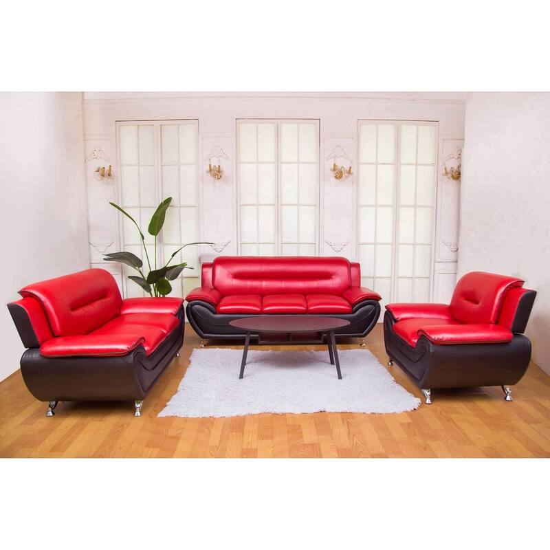 Greatime Latherette Three Seats Modern Sofa