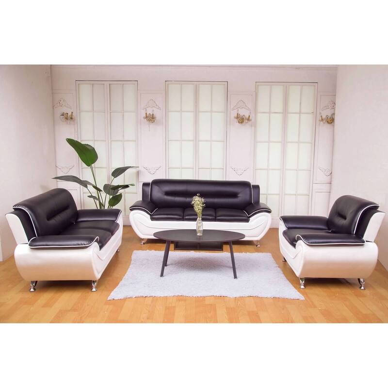 Greatime Latherette Three Seats Modern Sofa