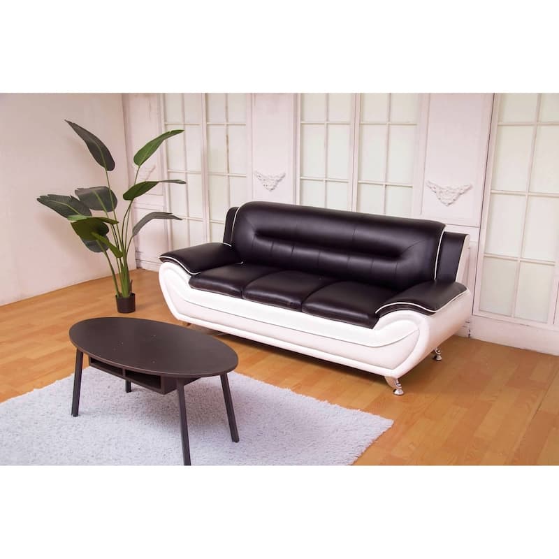 Greatime Latherette Three Seats Modern Sofa
