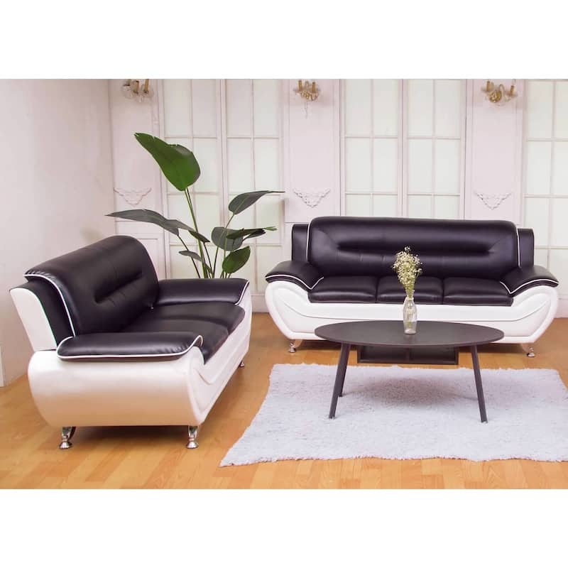Greatime Latherette Three Seats Modern Sofa