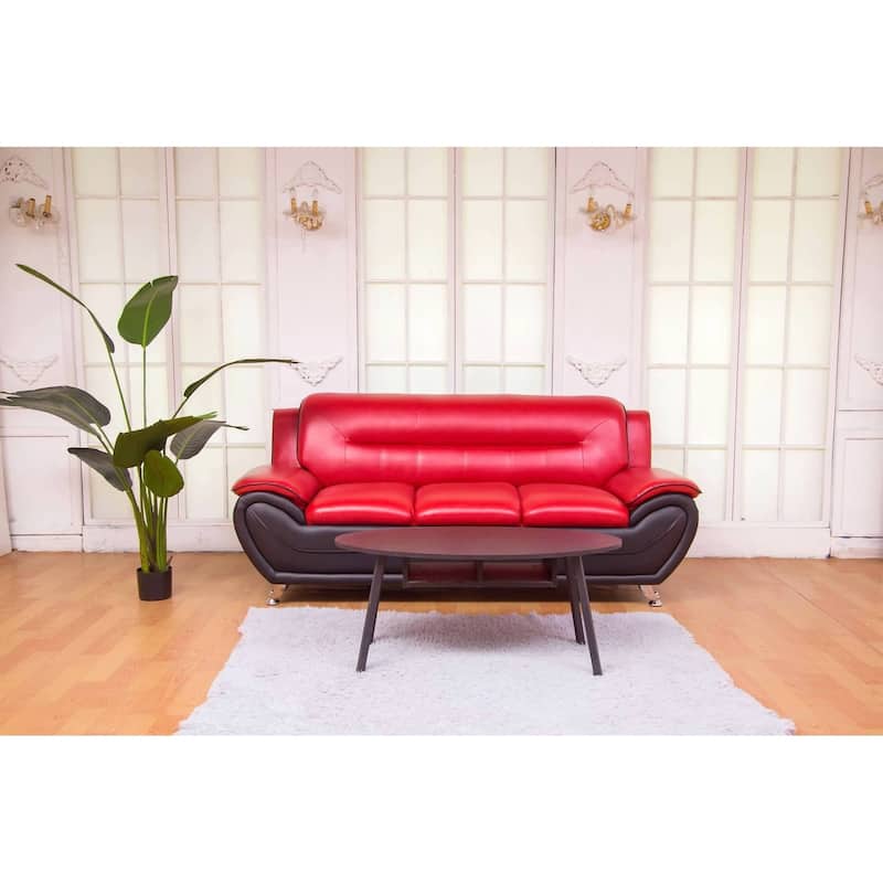Greatime Latherette Three Seats Modern Sofa