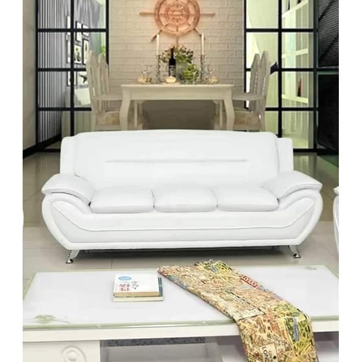 Greatime Latherette Three Seats Modern Sofa