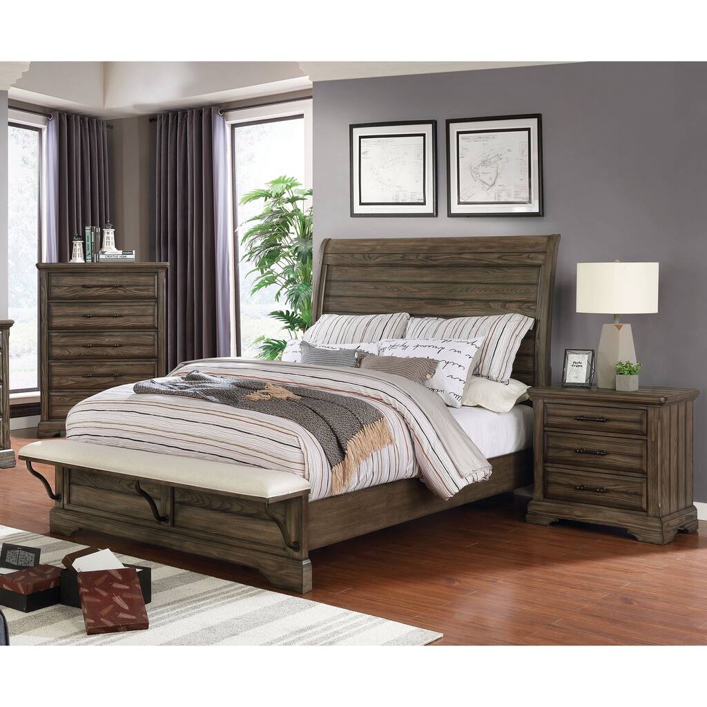 Furniture of America Kete Farmhouse 3-piece Bedroom Set w/ Storage
