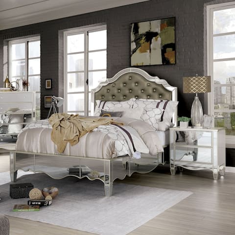 Furniture of America Bann Glam Solid Wood 2-piece Bedroom Set