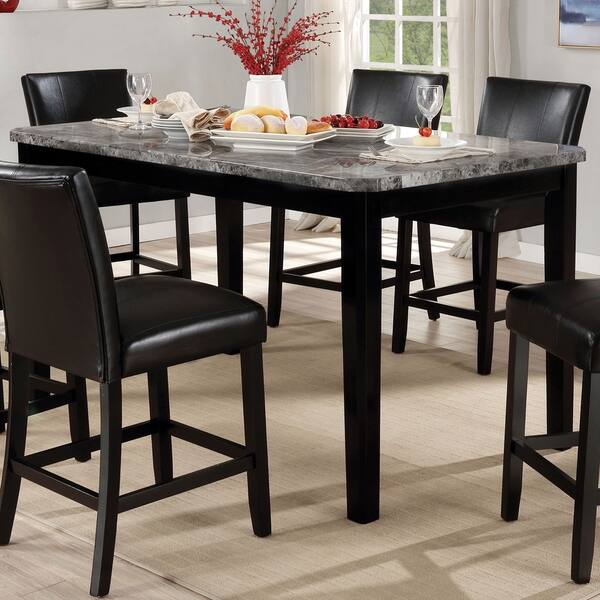 Furniture Of America Mis Contemporary Black 7 Piece Counter Mis Contemporary Black 7 Piece Counter