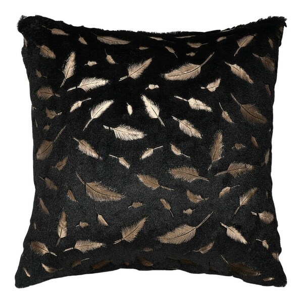 Shop Soft Feather Throw Pillow Case Black+Gold 18" x 18" Free