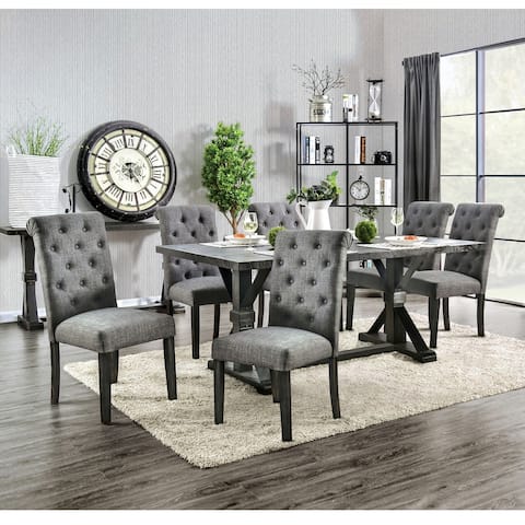 Furniture of America Yere Rustic Solid Wood 7-piece Dining Set