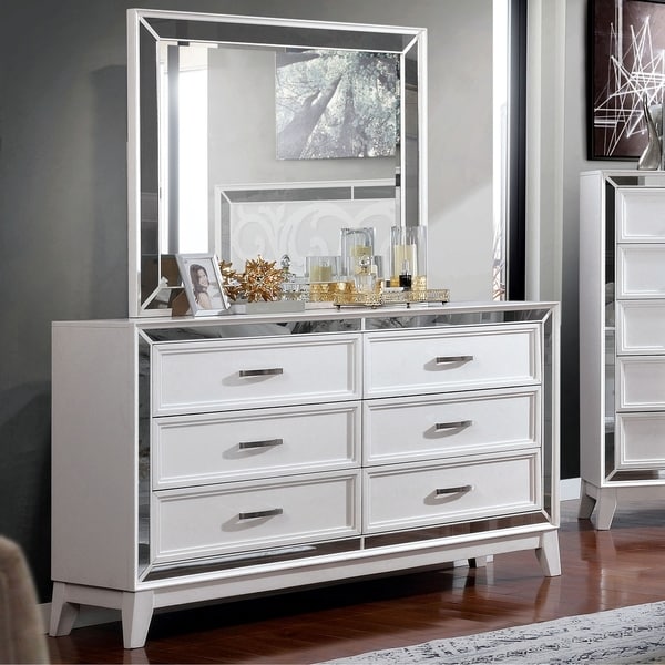 Shop Silver Orchid Brent White 2-piece Dresser and Mirror Set - On Sale - Overstock - 29726591